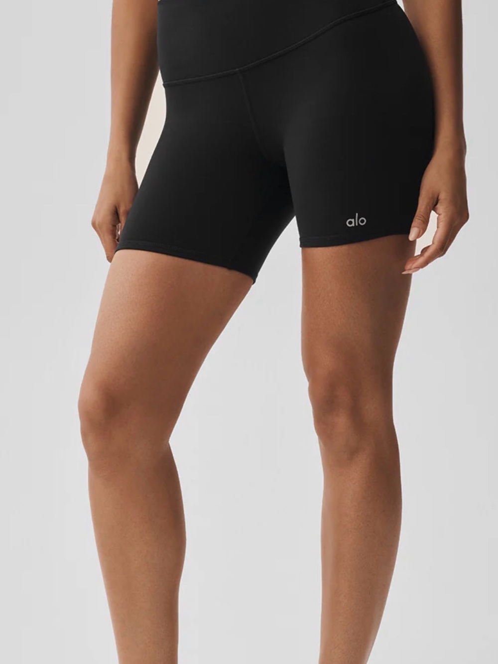 Alo Yoga Black Airbrush High-Waist 5" Biker Short